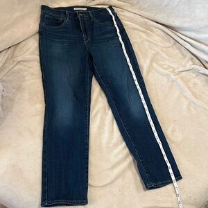 Levi 724 High Rise Straight Crop Dark Wash Jeans